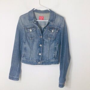 Elle denim Jean jacket women blue small vintage